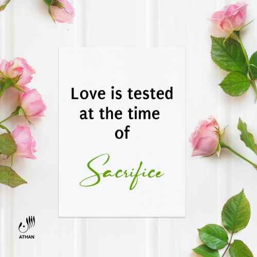 love is tested at the time of sacrifice
