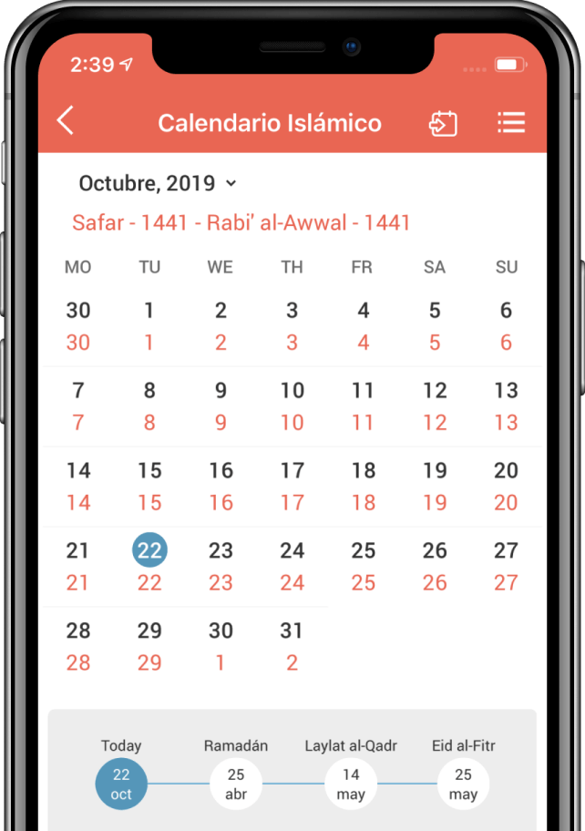 Rabi'alAwwal Calendario Musulmán 1441 Calendario Hijri y