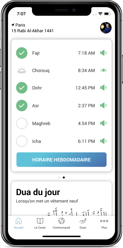 Horaires de prières, Salat et Namaz